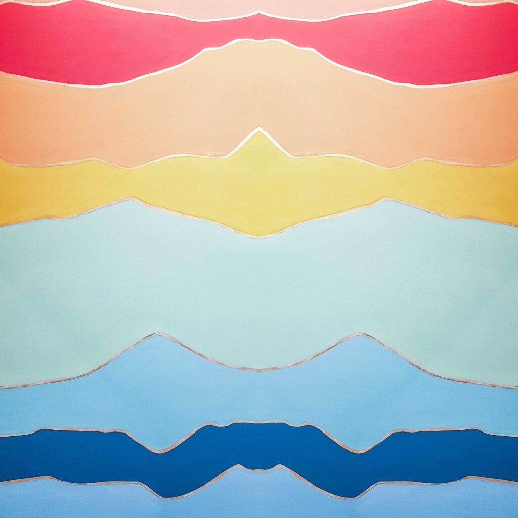 Decorazione muro onde del mare arcobaleno